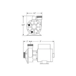 Waterway - 3410030-1E Iron Might 1/15HP Single-Speed Circulating Spa Pump 48-Frame 115V -Equipment Pools 15HP Single Speed Circulating Spa Pump 48 Frame 115V 2