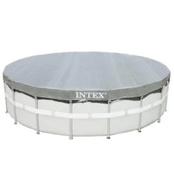 Intex - 18 Ft Round Deluxe Pool Cover For Metal Frame Pools -Equipment Pools 18 Ft Round Deluxe Pool Cover for Metal Frame Pools 5
