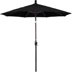 7 1/2 Ft Market Umbrella With Black Aluminum Pole -Equipment Pools 2 ft Market Umbrella with Black Aluminum Pole 16