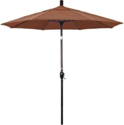 7.5 Ft Market Umbrella Bronze/Lemon -Equipment Pools 2 ft Market Umbrella with Bronze Aluminum Pole 137
