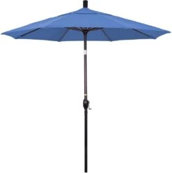 7.5 Ft Market Umbrella Bronze/Royal Blue -Equipment Pools 2 ft Market Umbrella with Bronze Aluminum Pole 154