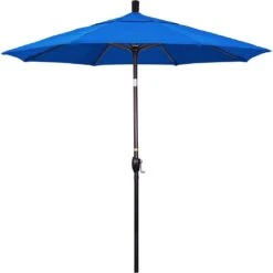 7.5 Ft Market Umbrella Bronze/Royal Blue -Equipment Pools 2 ft Market Umbrella with Bronze Aluminum Pole 158