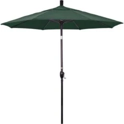 7.5 Ft Market Umbrella Bronze/Hunter Green -Equipment Pools 2 ft Market Umbrella with Bronze Aluminum Pole 43