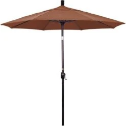 7.5 Ft Market Umbrella Bronze/Hunter Green -Equipment Pools 2 ft Market Umbrella with Bronze Aluminum Pole 45