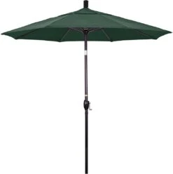 7.5 Ft Market Umbrella Bronze/Hunter Green -Equipment Pools 2 ft Market Umbrella with Bronze Aluminum Pole 55