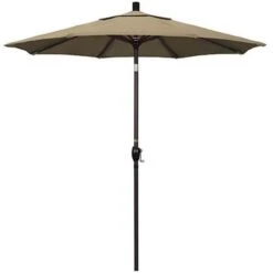 7 1/2 Ft Push Button Tilt Patio Umbrella In Sunbrella Fabric -Equipment Pools 2 ft Push Button Tilt Patio Umbrella in Sunbrella Fabric 4