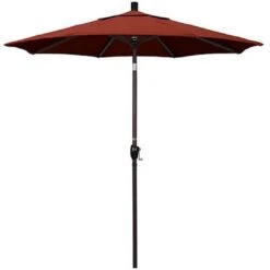 7 1/2 Ft Push Button Tilt Patio Umbrella In Sunbrella Fabric -Equipment Pools 2 ft Push Button Tilt Patio Umbrella in Sunbrella Fabric 8
