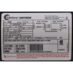 Century A.O. Smith - E-Plus 56Y Square Flange 1/2HP Full Rated Pool And Spa Pump Motor -Equipment Pools 2HP Full Rated Pool and Spa Pump Motor 2