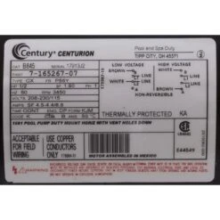 Century A.O. Smith - E-Plus 56Y Square Flange 1/2HP Full Rated Pool And Spa Pump Motor -Equipment Pools 2HP Full Rated Pool and Spa Pump Motor 8