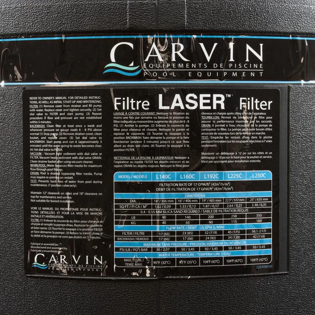 Carvin Sand Filter, Carvin Laser L225-7C, 22-1/2"dia 10 Carvin Sand Filter, Carvin Laser L225-7C, 22-1/2"dia - Image 10