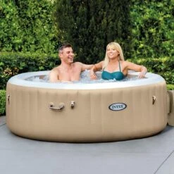 Intex - 77" X 28" PureSpa Bubble Massage Inflatable Spa Set, 4-Person -Equipment Pools 77 X 28 PureSpa Bubble Massage Inflatable Spa Set 4 Person 3