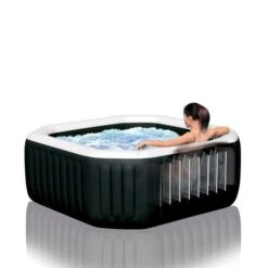 Intex - 79" X 28" PureSpa Jet And Bubble Deluxe Inflatable Spa Set, 4-Person -Equipment Pools 79 X 28 PureSpa Jet and Bubble Deluxe Inflatable Spa Set 4 Person 3
