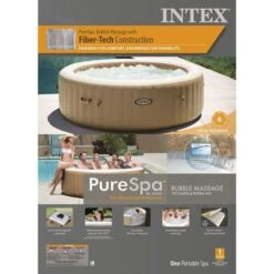 Intex - 85" X 28" PureSpa Bubble Massage Inflatable Spa Set, 6-Person 28427EP -Equipment Pools 85 X 28 PureSpa Bubble Massage Inflatable Spa Set 6 Person 28427EP 2