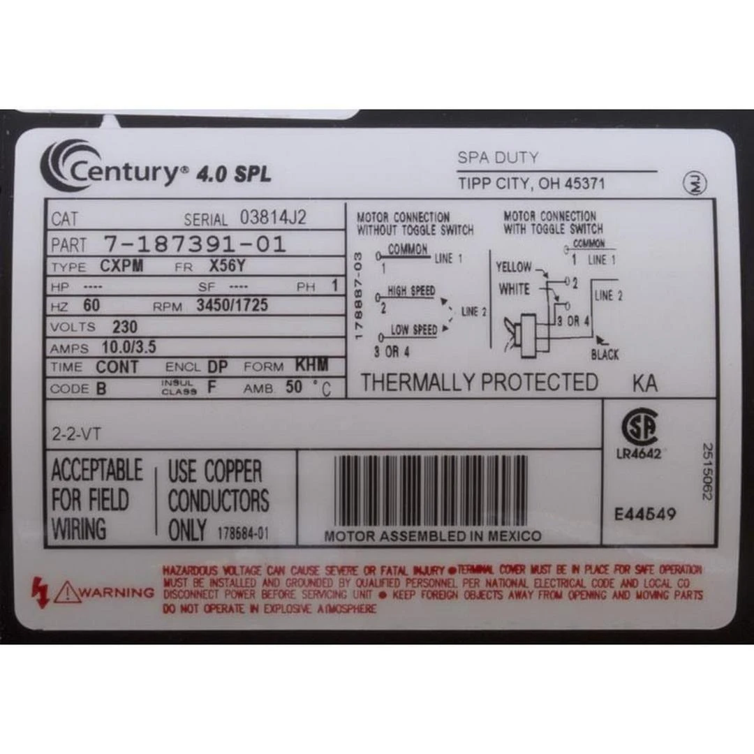 Gecko - Aqua-Flo Flo-Master XP2e 05320761-2040 Spa Pump 2 HP Dual Speed 230V 8 Gecko - Aqua-Flo Flo-Master XP2e 05320761-2040 Spa Pump 2 HP Dual Speed 230V - Image 8