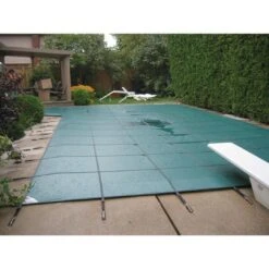 Hinspergers - Aqua Master 18 X 36 Solid Safety Cover - Rectangle With Center End Step Green -Equipment Pools Aqua Master 18 x 36 Solid Safety Cover Rectangle with Center End Step Green 10