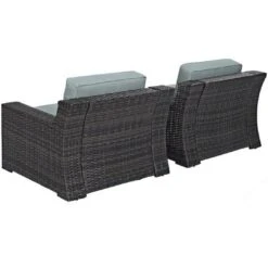 Crosley - Beaufort 2-Piece Outdoor Wicker Seating Set - Brown Finish -Equipment Pools Beaufort 2 Piece Outdoor Wicker Seating Set Brown Finish 10