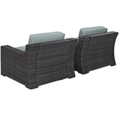 Crosley - Beaufort 2-Piece Outdoor Wicker Seating Set - Brown Finish -Equipment Pools Beaufort 2 Piece Outdoor Wicker Seating Set Brown Finish 4