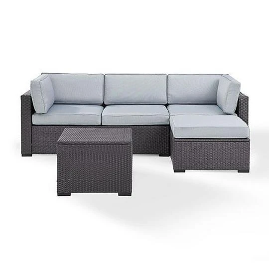 Crosley - Biscayne Mocha 4 Piece Wicker Set With Loveseat, Corner Chair, Ottoman And Coffee Table 3 Crosley - Biscayne Mocha 4 Piece Wicker Set With Loveseat, Corner Chair, Ottoman And Coffee Table - Image 3