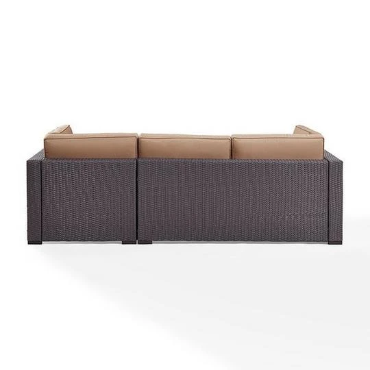 Crosley - Biscayne Mocha 4 Piece Wicker Set With Loveseat, Corner Chair, Ottoman And Coffee Table 6 Crosley - Biscayne Mocha 4 Piece Wicker Set With Loveseat, Corner Chair, Ottoman And Coffee Table - Image 6