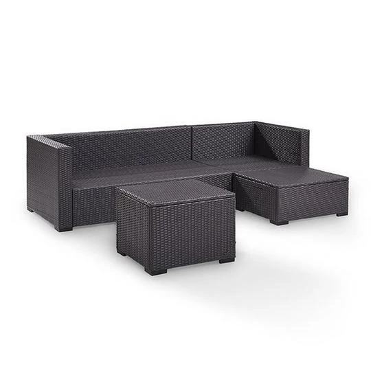 Crosley - Biscayne Mocha 4 Piece Wicker Set With Loveseat, Corner Chair, Ottoman And Coffee Table 7 Crosley - Biscayne Mocha 4 Piece Wicker Set With Loveseat, Corner Chair, Ottoman And Coffee Table - Image 7