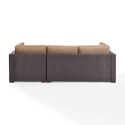 Crosley - Biscayne White 4 Piece Wicker Set With Loveseat, Corner Chair, Ottoman And Coffee Table -Equipment Pools Biscayne 4 Piece Wicker Set with Loveseat Corner Chair Ottoman and Coffee Table 5