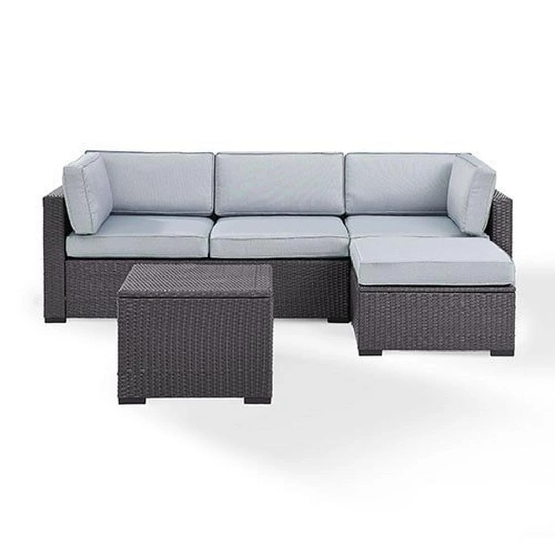 Crosley - Biscayne Mocha 4 Piece Wicker Set With Loveseat, Corner Chair, Ottoman And Coffee Table 10 Crosley - Biscayne Mocha 4 Piece Wicker Set With Loveseat, Corner Chair, Ottoman And Coffee Table - Image 10