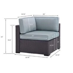 Crosley - Biscayne Corner Chair With Mocha Cushions -Equipment Pools Biscayne Corner Chair with Cushions 29