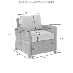 Crosley - Bradenton 2-Piece Outdoor Wicker Armchair Set, Gray -Equipment Pools Bradenton 2 Piece Outdoor Wicker Armchair Set Gray 5