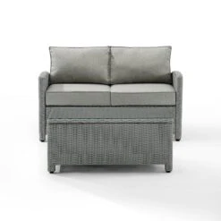Crosley - Bradenton 2-Piece Outdoor Wicker Conversation Set, Gray 22 Crosley - Bradenton 2-Piece Outdoor Wicker Conversation Set, Gray -Equipment Pools Bradenton 2 Piece Outdoor Wicker Conversation Set Gray 8