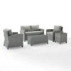 Crosley - Bradenton 5-Piece Outdoor Wicker Conversation Set, Gray