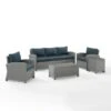 Crosley - Bradenton 5-Piece Outdoor Wicker Sofa Set, Navy