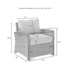 Crosley - Bradenton 5-Piece Outdoor Wicker Sofa Set, Navy -Equipment Pools Bradenton 5 Piece Outdoor Wicker Sofa Set Navy 19