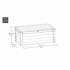 Keter - Brightwood 120 Gallon Deck Box, Brown -Equipment Pools Brightwood 120 Gallon Deck Box Brown 4