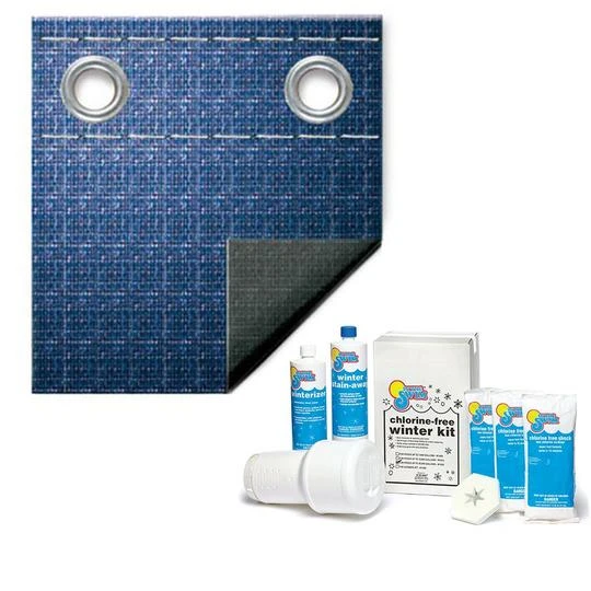 Economy 8-Year 21' X 41' Oval Winter Pool Cover With Pool Closing Kit Up To 35,000 Gallons Bundle 1 Economy 8-Year 21' X 41' Oval Winter Pool Cover With Pool Closing Kit Up To 35,000 Gallons Bundle