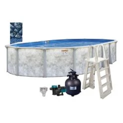 Eden 18'x34' X 52" Oval Above Ground Pool Package -Equipment Pools Eden 18x34 x 52 Oval Above Ground Pool Package 7