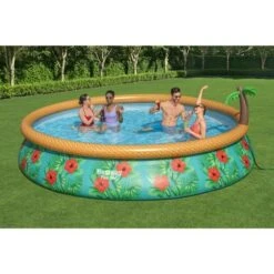Bestway - Fast Set Paradise Palms 15' Round Inflatable Pool Set -Equipment Pools Fast Set Paradise Palms 15 Round Inflatable Pool Set 12