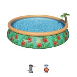 Bestway - Fast Set Paradise Palms 15' Round Inflatable Pool Set -Equipment Pools Fast Set Paradise Palms 15 Round Inflatable Pool Set 14