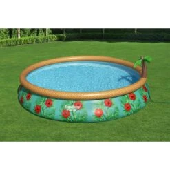 Bestway - Fast Set Paradise Palms 15' Round Inflatable Pool Set -Equipment Pools Fast Set Paradise Palms 15 Round Inflatable Pool Set 15