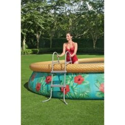 Bestway - Fast Set Paradise Palms 15' Round Inflatable Pool Set -Equipment Pools Fast Set Paradise Palms 15 Round Inflatable Pool Set 19