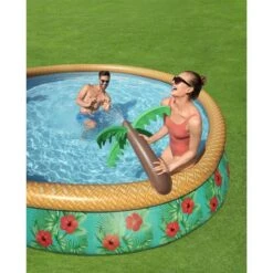 Bestway - Fast Set Paradise Palms 15' Round Inflatable Pool Set -Equipment Pools Fast Set Paradise Palms 15 Round Inflatable Pool Set 4