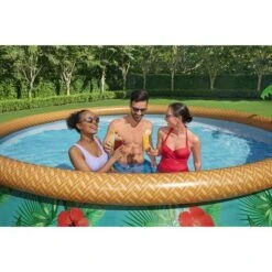 Bestway - Fast Set Paradise Palms 15' Round Inflatable Pool Set -Equipment Pools Fast Set Paradise Palms 15 Round Inflatable Pool Set 8