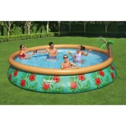 Bestway - Fast Set Paradise Palms 15' Round Inflatable Pool Set -Equipment Pools Fast Set Paradise Palms 15 Round Inflatable Pool Set 9
