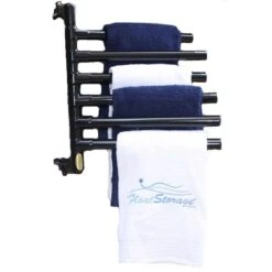 Float Storage - Hanging Towel Rack, Black - 6 Towels -Equipment Pools Hanging Towel Rack Black 6 Towels 2