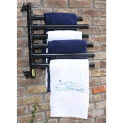 Float Storage - Hanging Towel Rack, Black - 6 Towels -Equipment Pools Hanging Towel Rack Black 6 Towels 3