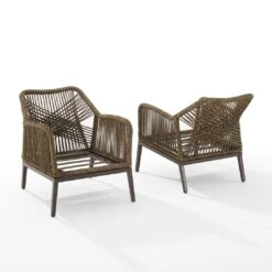 Crosley - Haven 2-Piece Outdoor Wicker Armchair Set -Equipment Pools Haven 2 Piece Outdoor Wicker Armchair Set 14