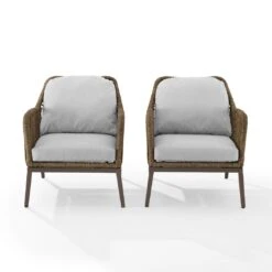 Crosley - Haven 2-Piece Outdoor Wicker Armchair Set -Equipment Pools Haven 2 Piece Outdoor Wicker Armchair Set 9