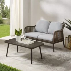 Crosley - Haven 2-Piece Outdoor Wicker Conversation Set -Equipment Pools Haven 2 Piece Outdoor Wicker Conversation Set 12