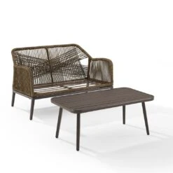 Crosley - Haven 2-Piece Outdoor Wicker Conversation Set -Equipment Pools Haven 2 Piece Outdoor Wicker Conversation Set 14