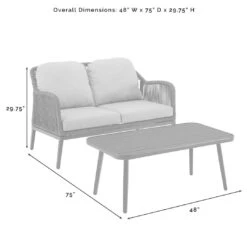 Crosley - Haven 2-Piece Outdoor Wicker Conversation Set -Equipment Pools Haven 2 Piece Outdoor Wicker Conversation Set 15