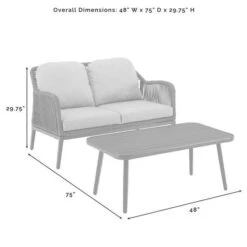 Crosley - Haven 2-Piece Outdoor Wicker Conversation Set -Equipment Pools Haven 2 Piece Outdoor Wicker Conversation Set 6